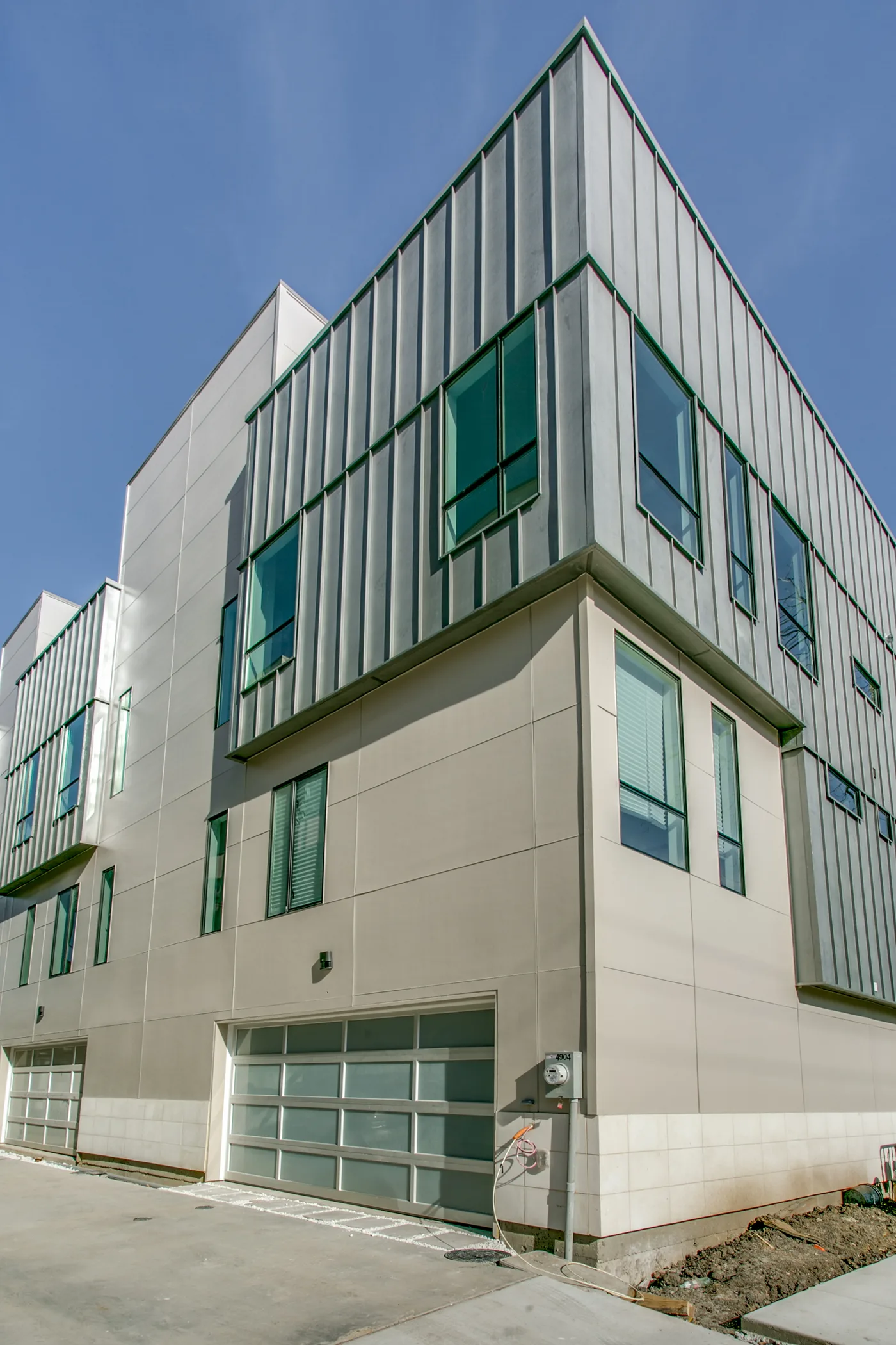 Camdale Court exterior with teal accents