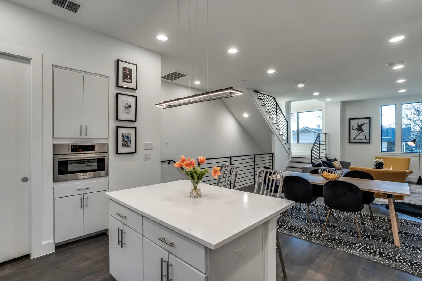 Dowgate Court kitchen with waterfall island